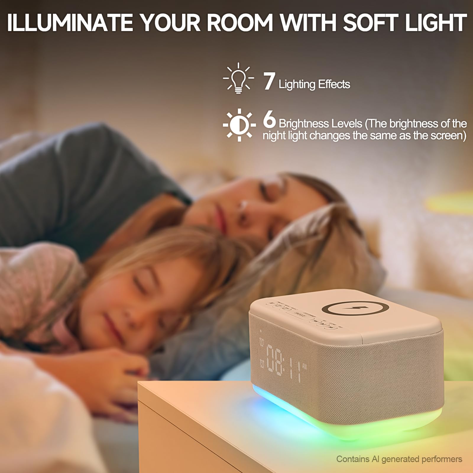 Broserengy Tech on nightstand with phone for scale, compact space-saving design