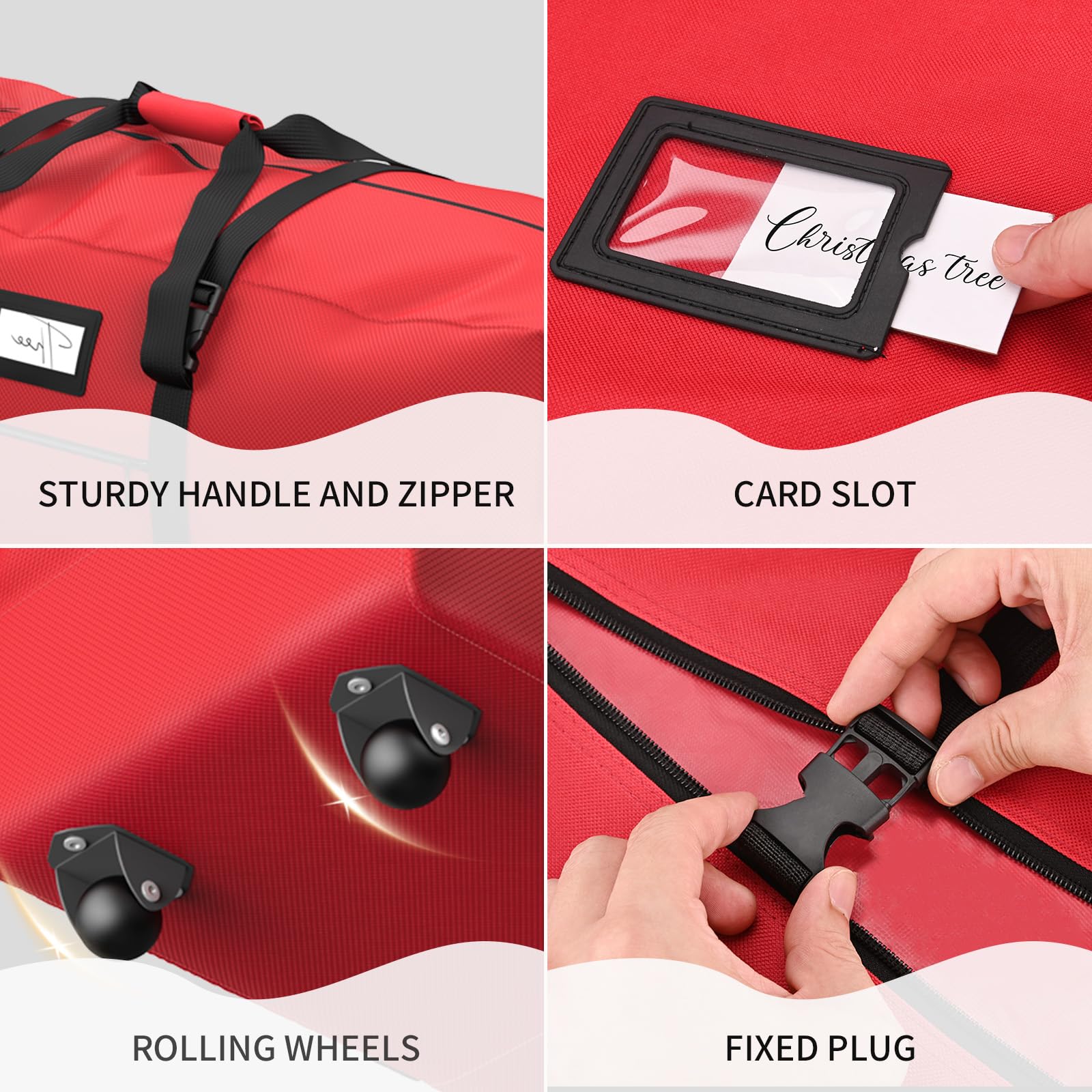 BROSYDA zipper and handle detail showing reinforced stitches for secure lifting
