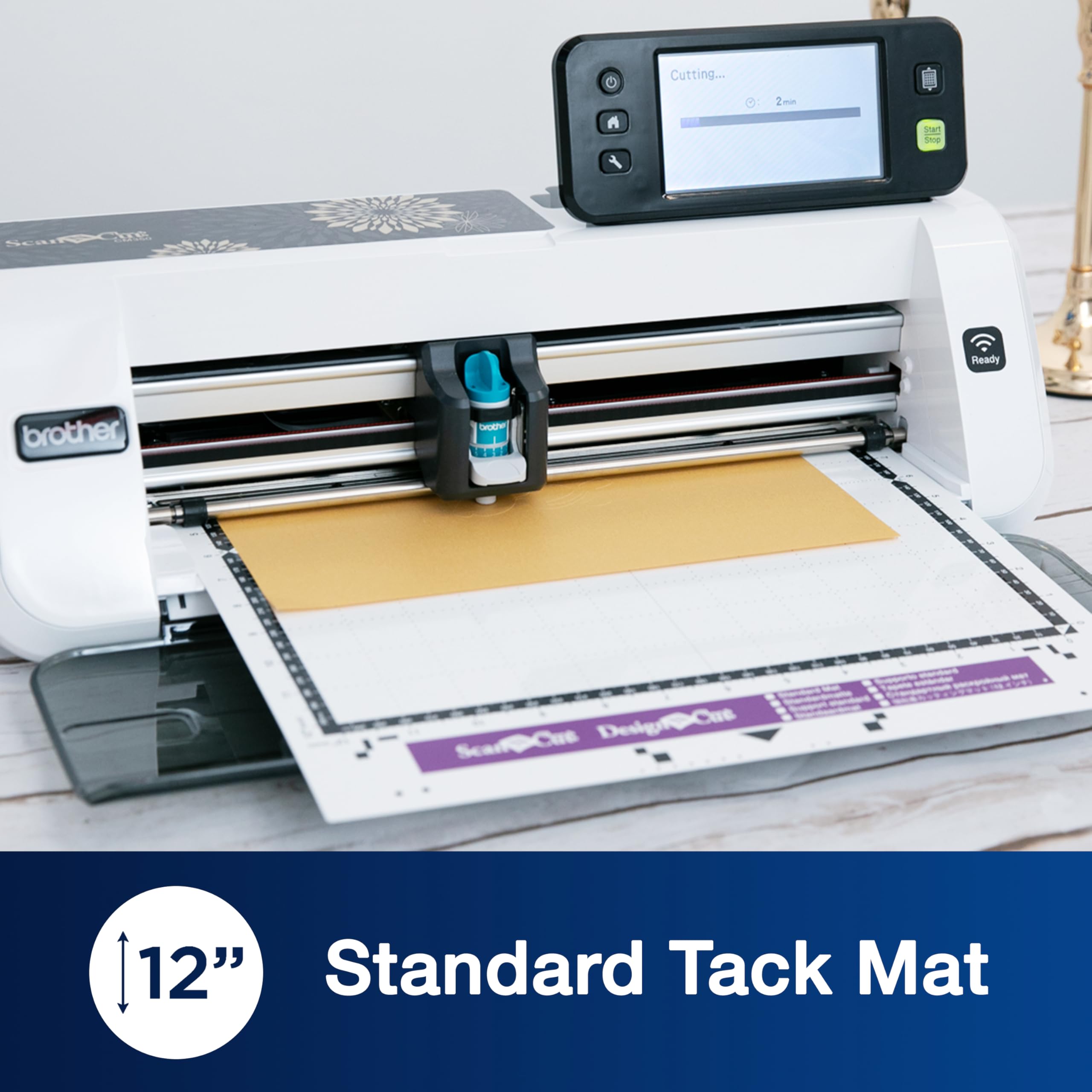 Brother mat loaded into compatible cutting machine, ensures stable cutting
