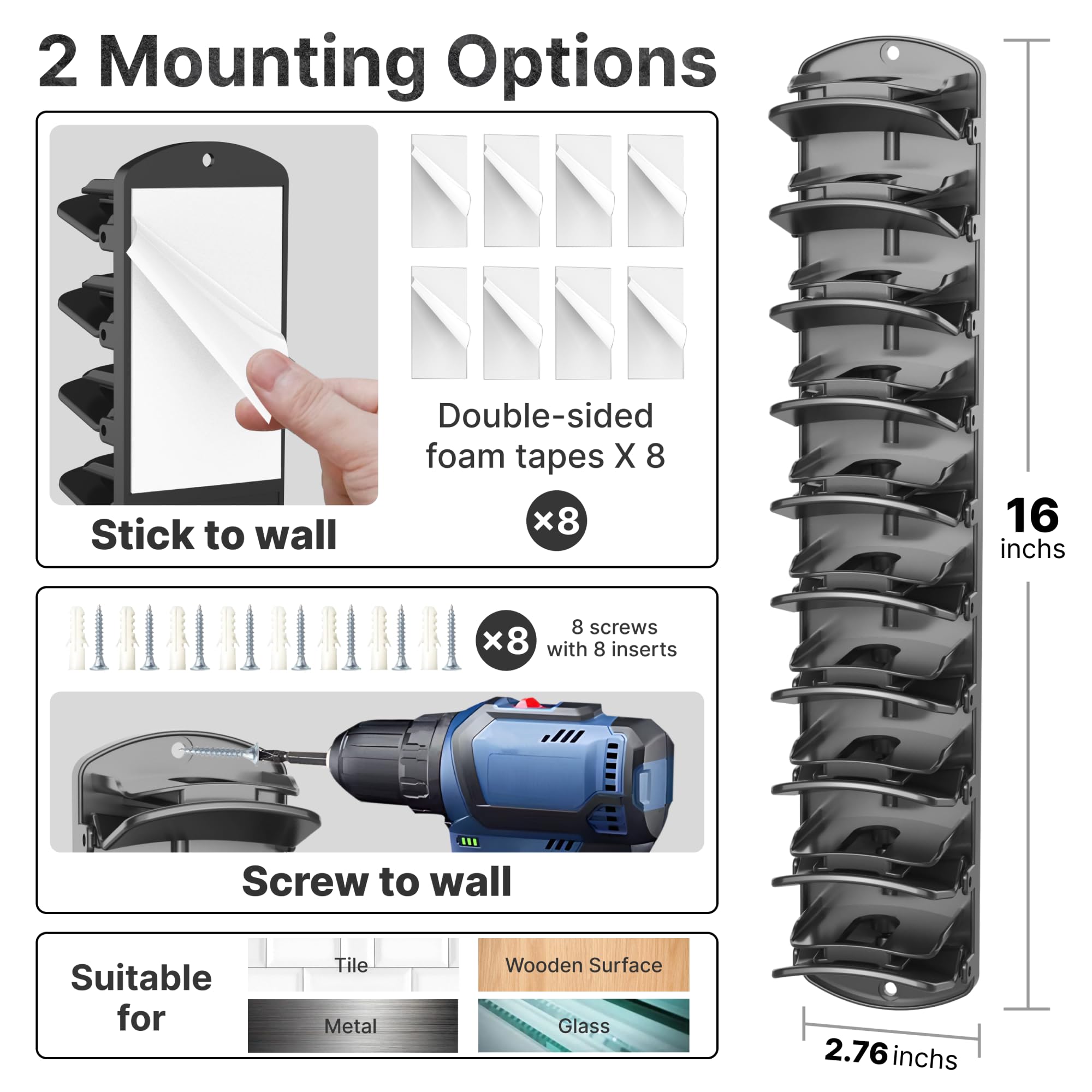BRUBEQO kit contents with screws and adhesive for easy install