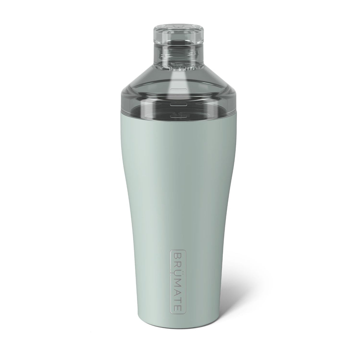 BrüMate Cocktail Shaker sage front view showing sleek powder coat and 22oz capacity for stylish serving