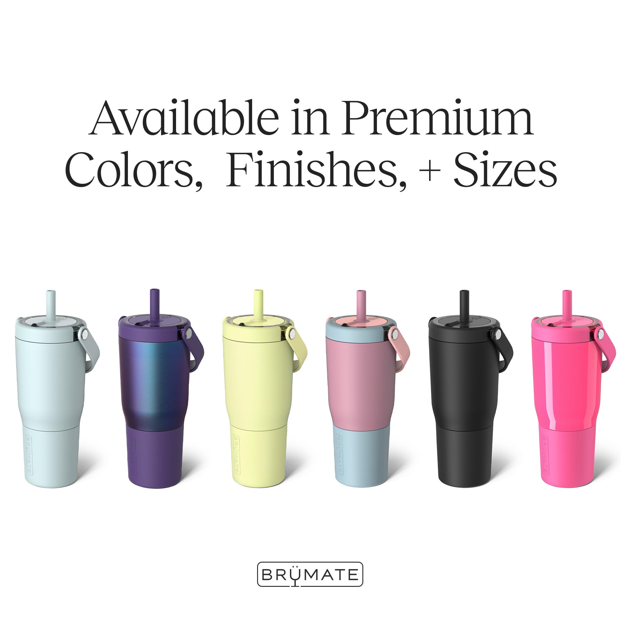 BrüMate ColdKey stainless straw with SoftSip tip providing comfortable, low-plastic sipping