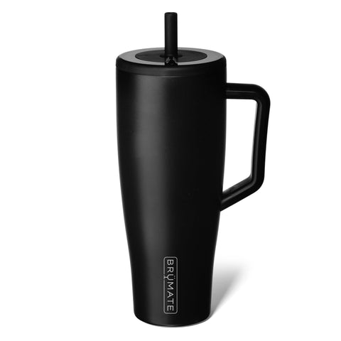 BrüMate Era front view showing matte black finish and handle benefit