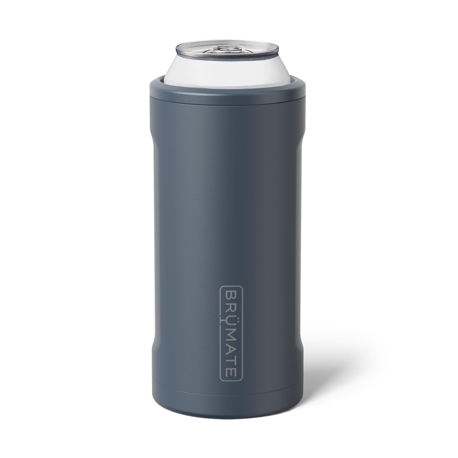 BrüMate Hopsulator Juggernaut front view showing Nightfall Blue finish and secure fit