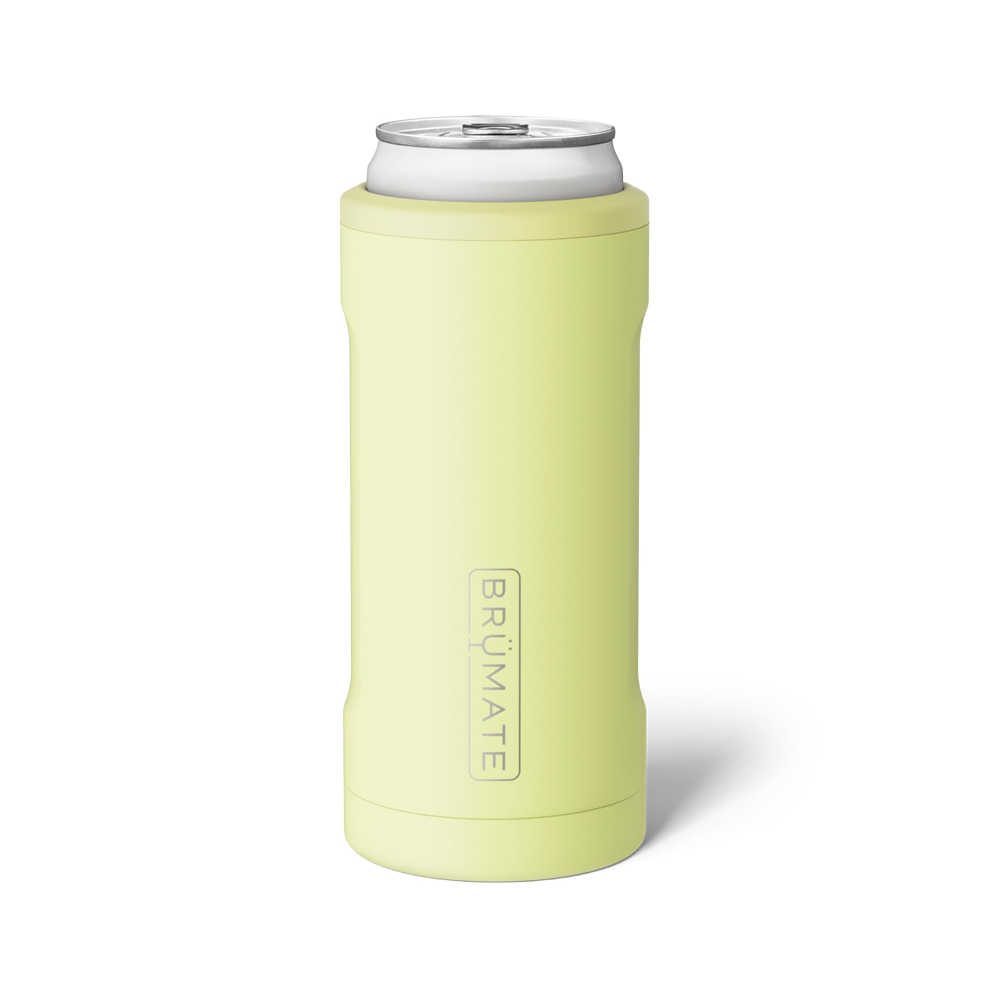 BrüMate Hopsulator Slim front view showing Prickly Pear finish and insulation benefit