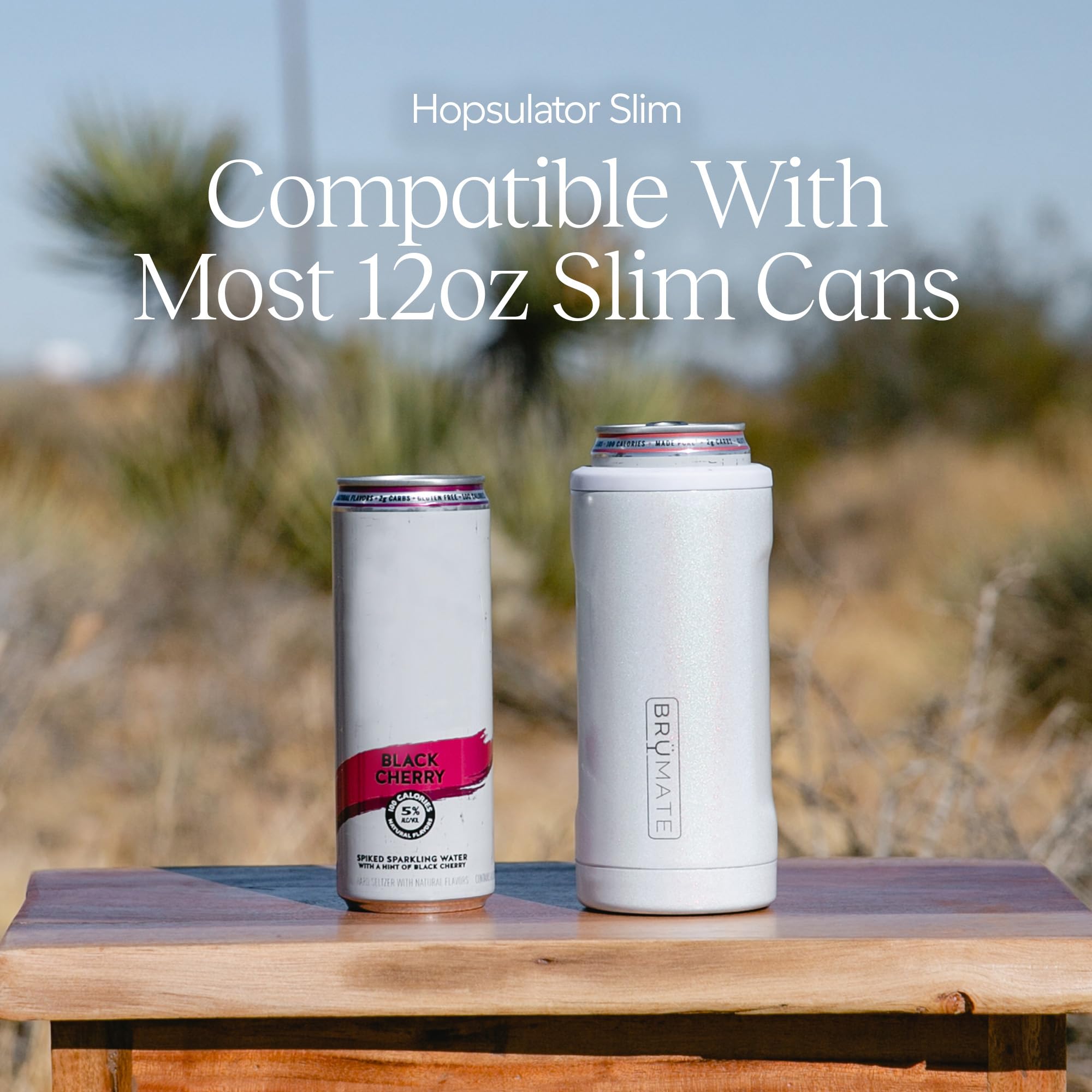 BrüMate Hopsulator Slim holding a slim can to keep drink cold and secure