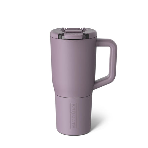 BrüMate Müv front view Lilac Dusk showing mug silhouette and color for stylish portability