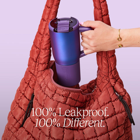 BrüMate Müv handle and silicone sleeve shown for improved grip and exterior protection