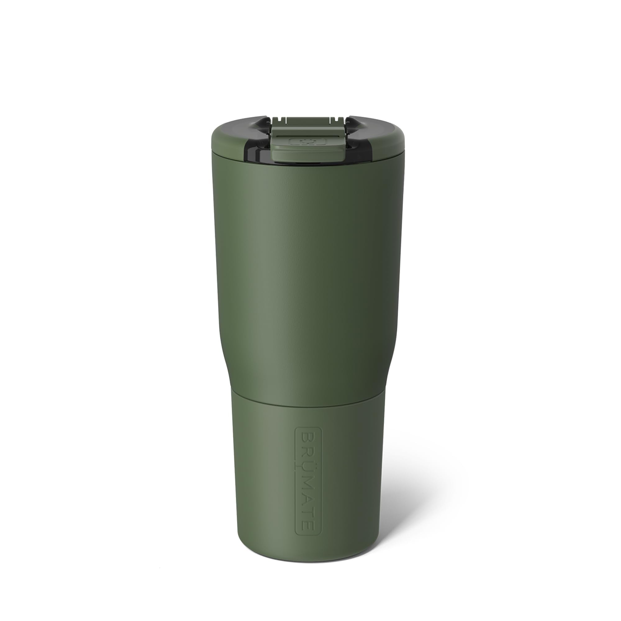 BrüMate Nav front view in OD Green showing sleek travel-ready design and durable finish