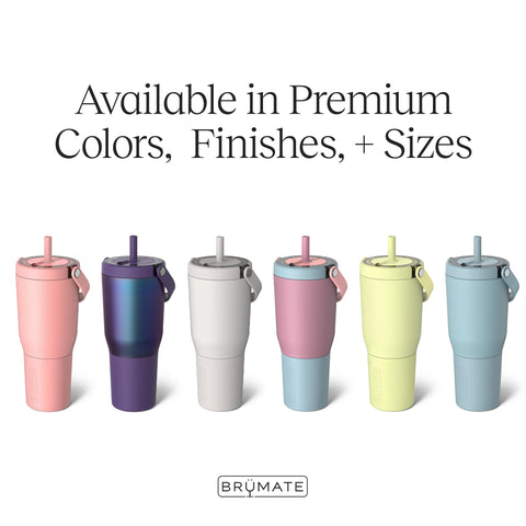 BrüMate Resa SoftSip straw detail with ColdKey stainless straw for reduced plastic exposure
