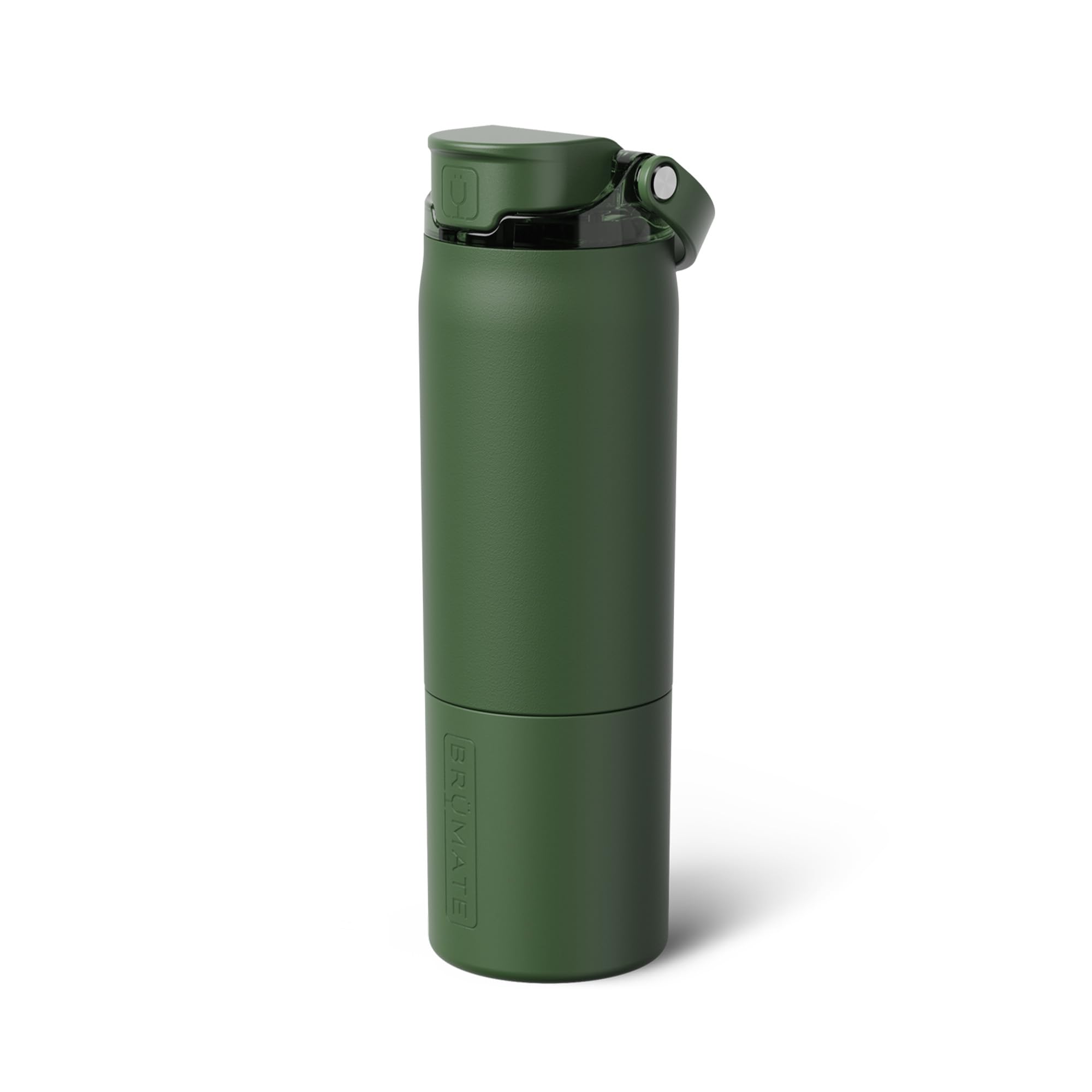 BrüMate Rise front view showing OD Green finish and slim profile for style