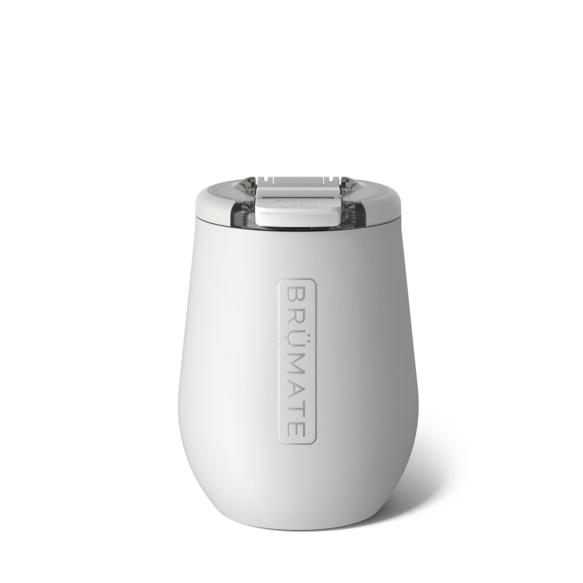 BrüMate Uncork'd Dune front view showing sleek finish and 14oz capacity benefit