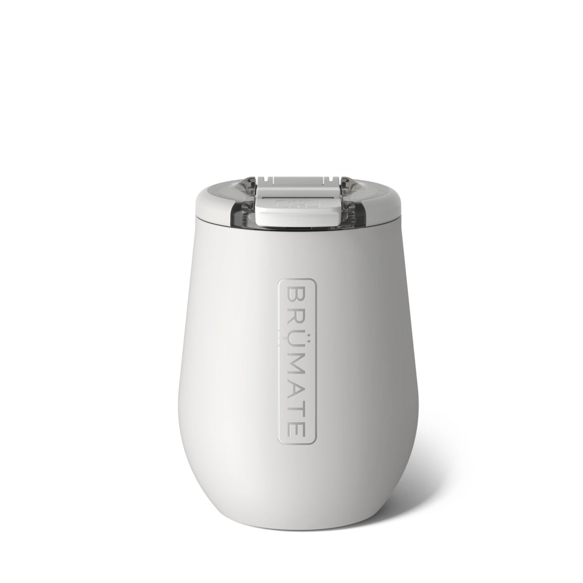 BrüMate Uncork'd Dune front view showing sleek finish and 14oz capacity benefit