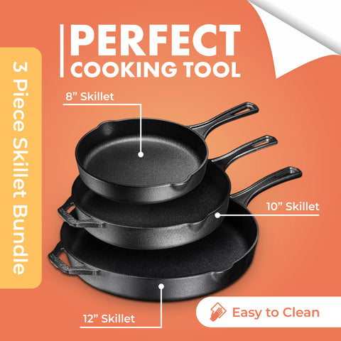 Bruntmor 12-inch skillet pour-lip detail for drip-free serving