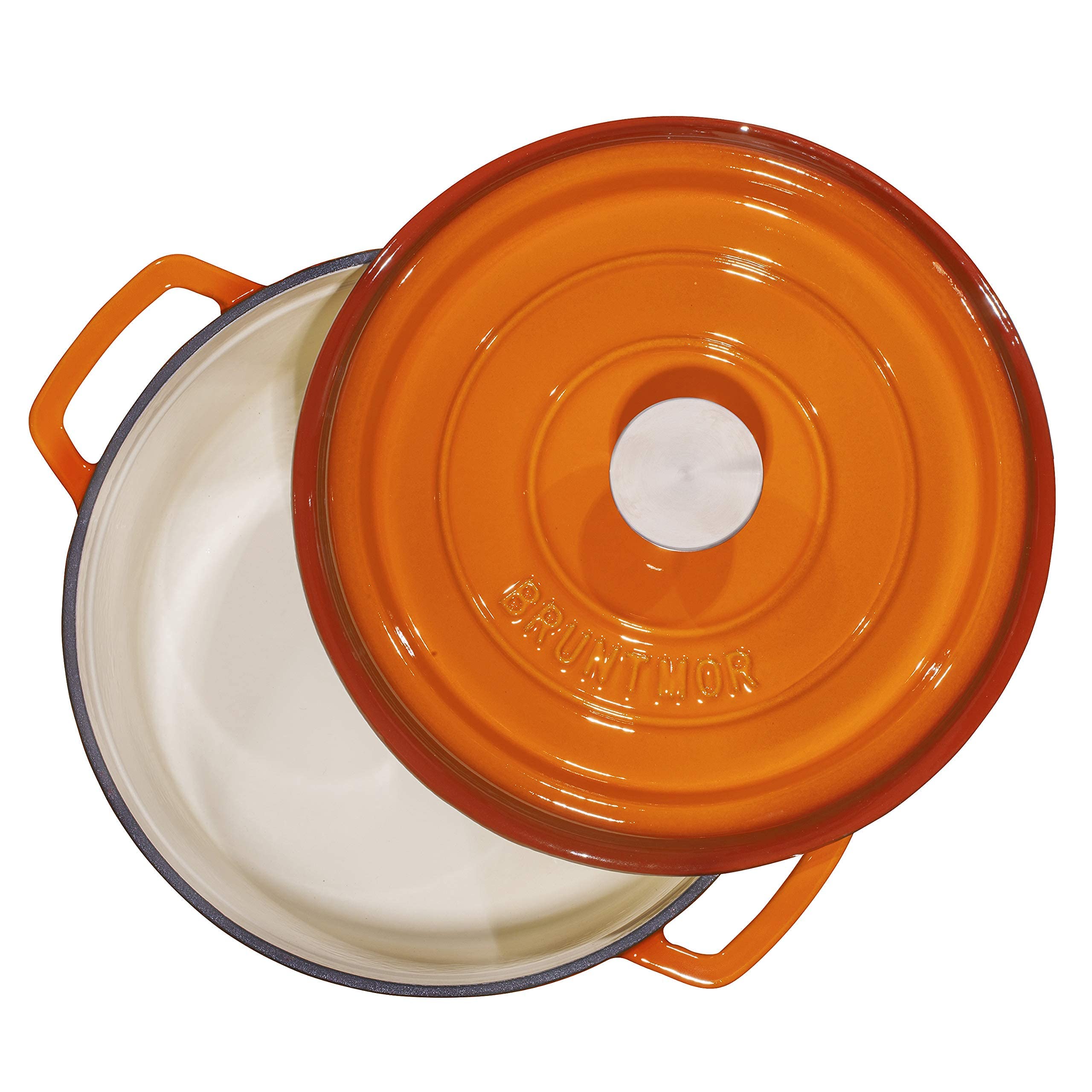 Bruntmor Dutch oven on table being served showing attractive pumpkin spice presentation