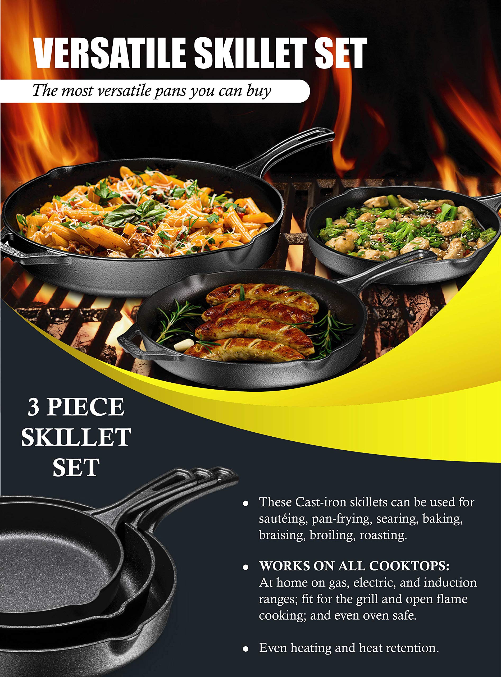 Bruntmor skillet on induction cooktop demonstrating wide compatibility