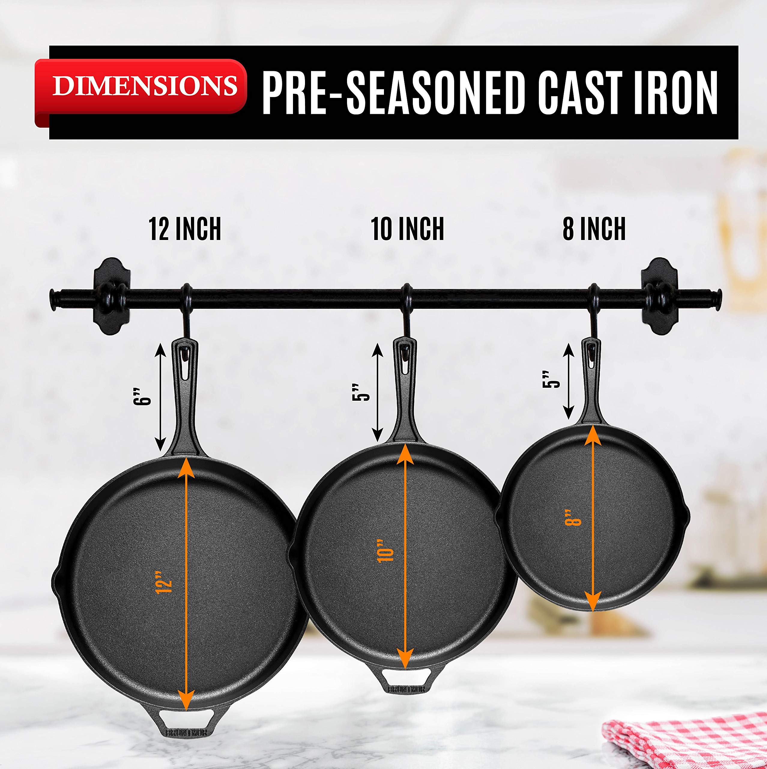 Bruntmor pans inside oven showing oven-safe up to 500°F convenience