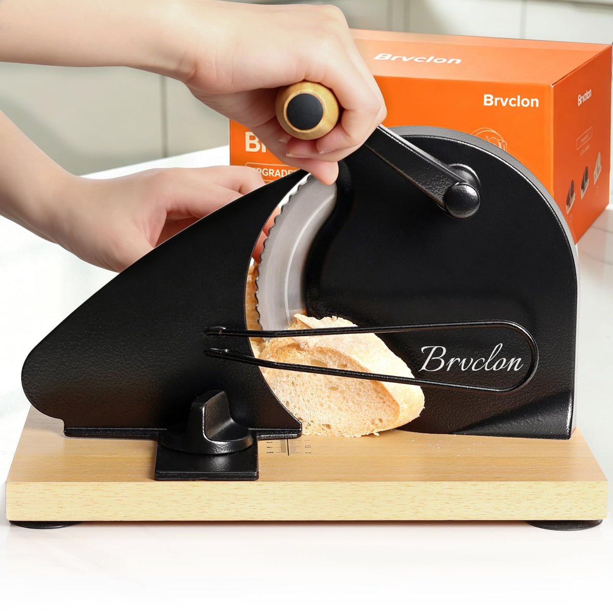 brvclon front view showing solid wood base and neat countertop benefit