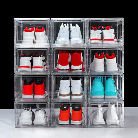 BSFHH clear shoe boxes front-packed display shows neat organization and easy selection