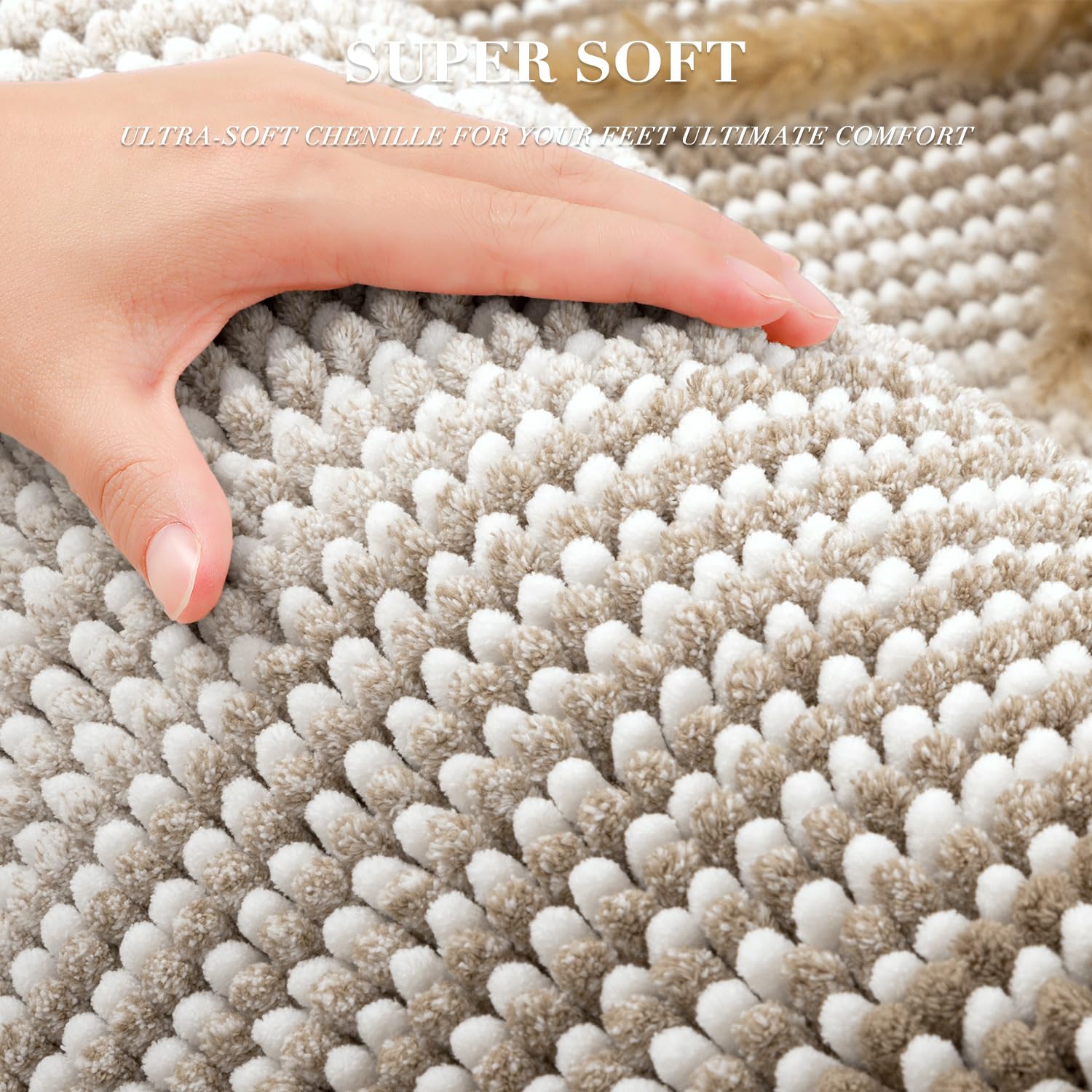 BSICPRO close-up of chenille microfiber pile illustrating dense soft fibers for fast absorbency and comfort