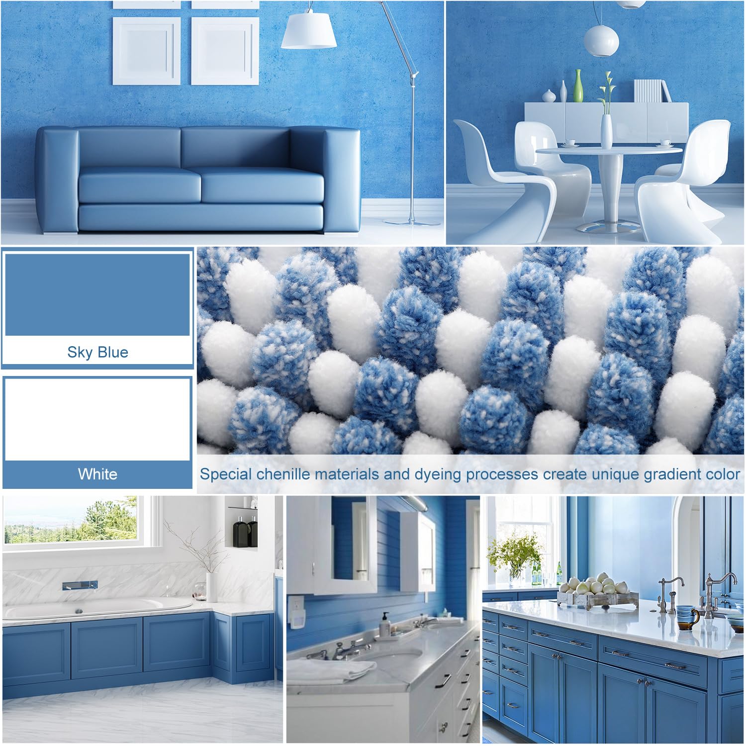 BSICPRO bath rug set in bathroom, improves floor dryness and style