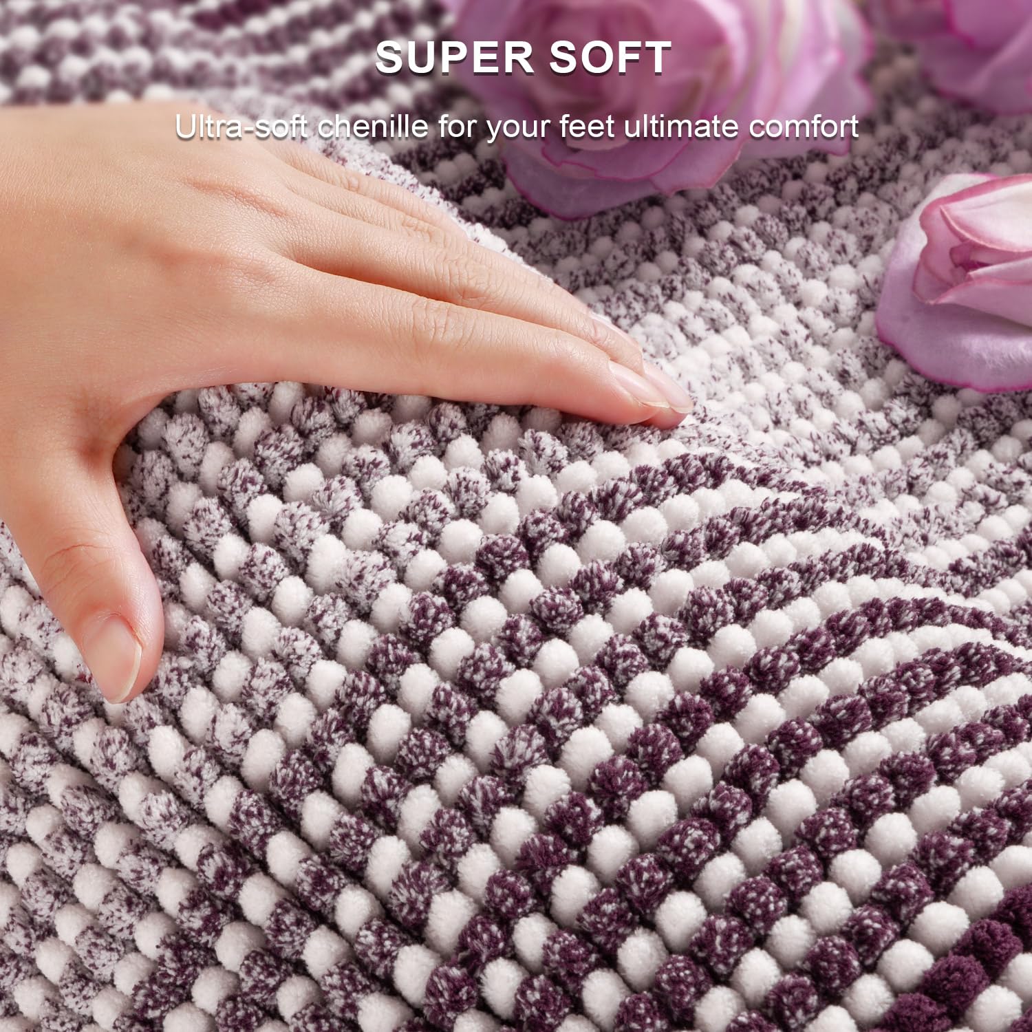 BSICPRO close-up chenille pile showcasing plush texture and superior absorbency