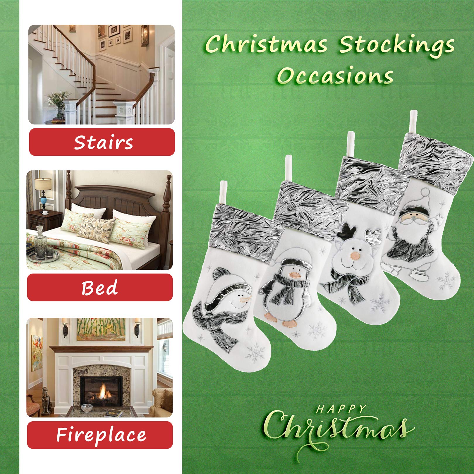 BSTAOFY stocking next to wrapped gifts showing size and gift-ready usefulness