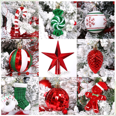 BSTDECOR ornaments on wreath and garland for coordinated door or mantel styling