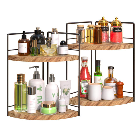 BSTSLL front view of two-pack corner organizers showing tidy countertop storage