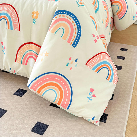 Btargot full print pattern with rainbows, love hearts, flowers and grass