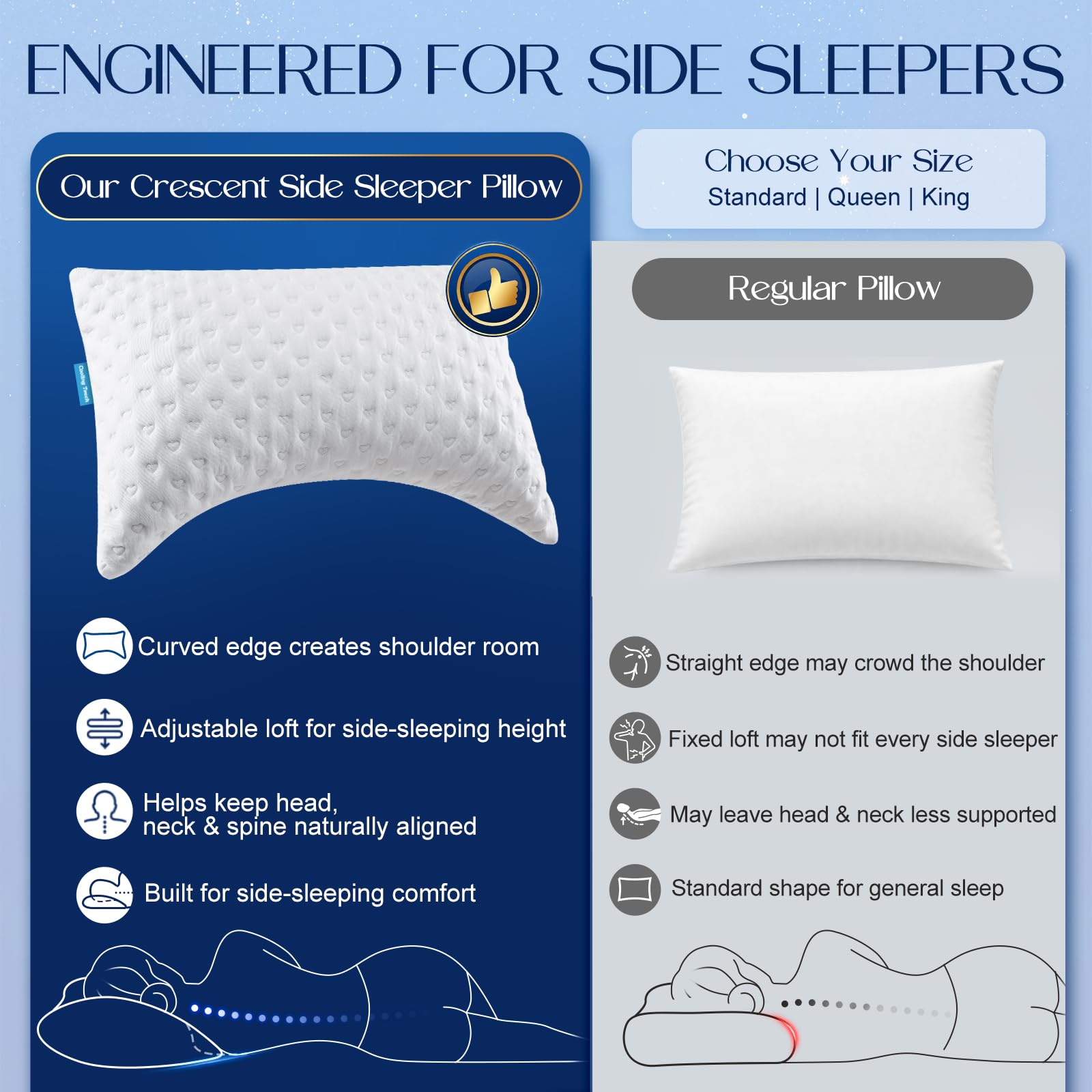 btasleeep curved profile closeup highlighting shoulder space and alignment benefit
