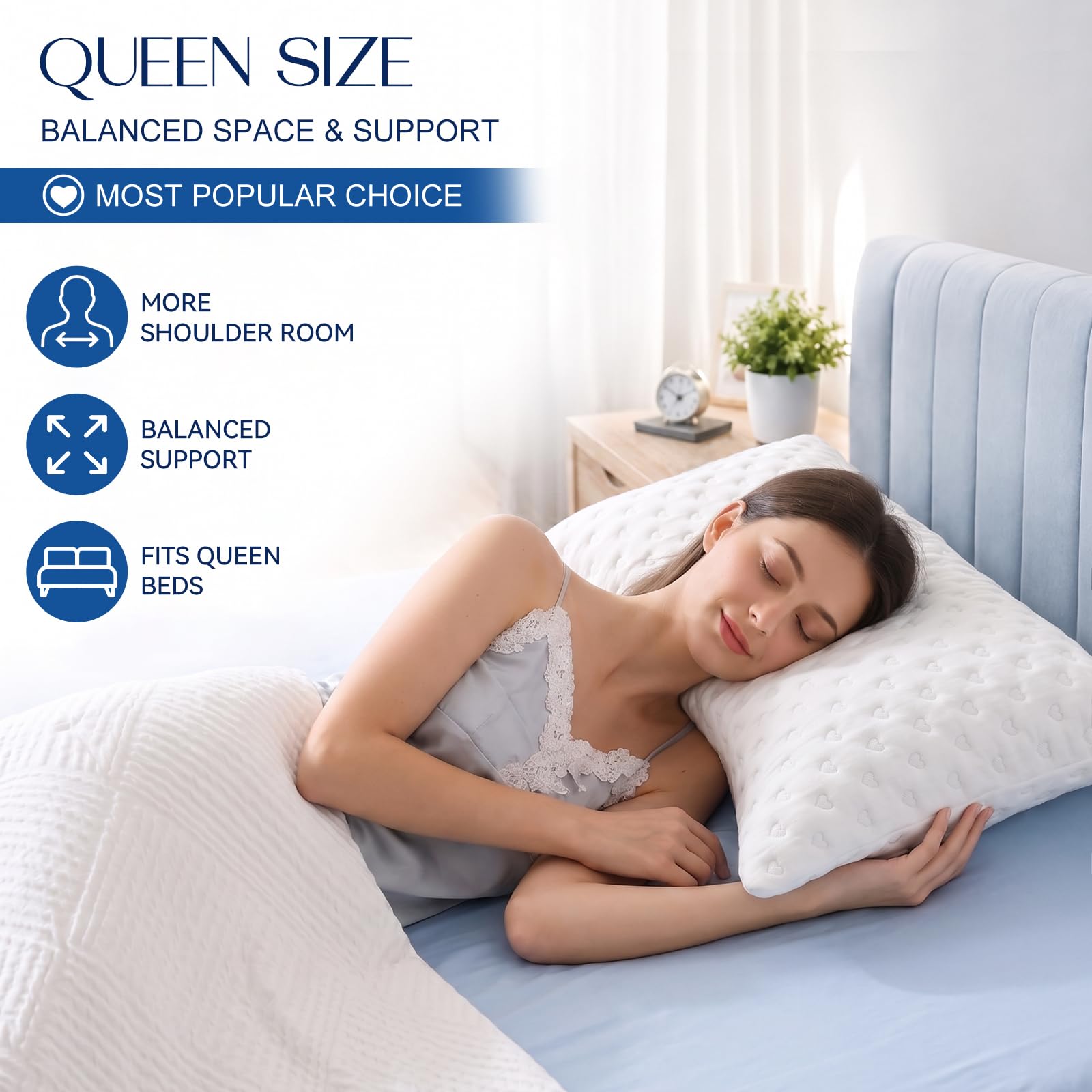 btasleeep pillow supporting neck side sleeper in use showing improved head alignment benefit