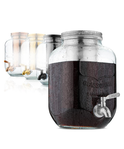 Brew To A Tea front view glass pitcher showing capacity and clarity