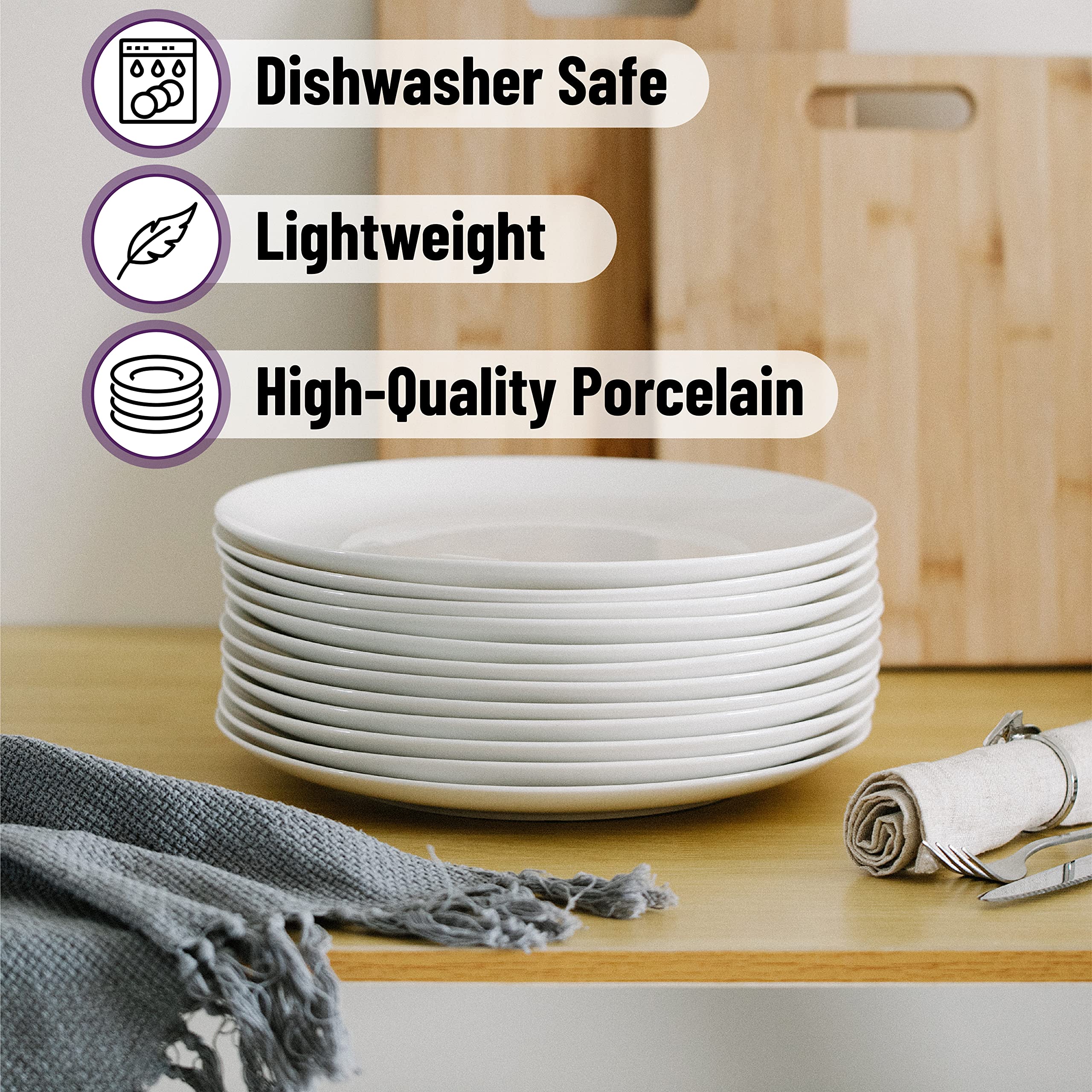 Brew To A Tea plate with silverware and napkin showing table-ready styling benefit