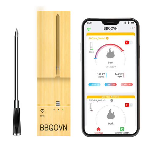 BtcLink front view showing compact wireless thermometer and clean design for easy monitoring