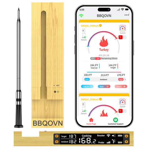 BtcLink smart base front display shows clear temperatures for quick checks