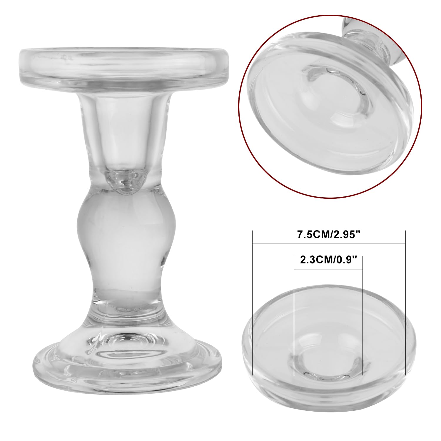BTGLLAS glass candlesticks side-by-side height comparison for layered styling