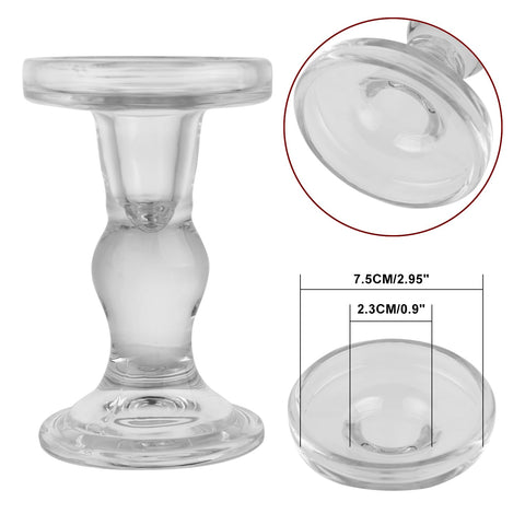 BTGLLAS glass candlesticks side-by-side height comparison for layered styling