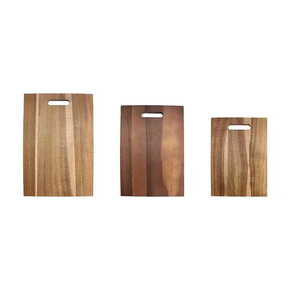 BTHW bamboo cutting board front view shows three boards with juice grooves, durable and tidy
