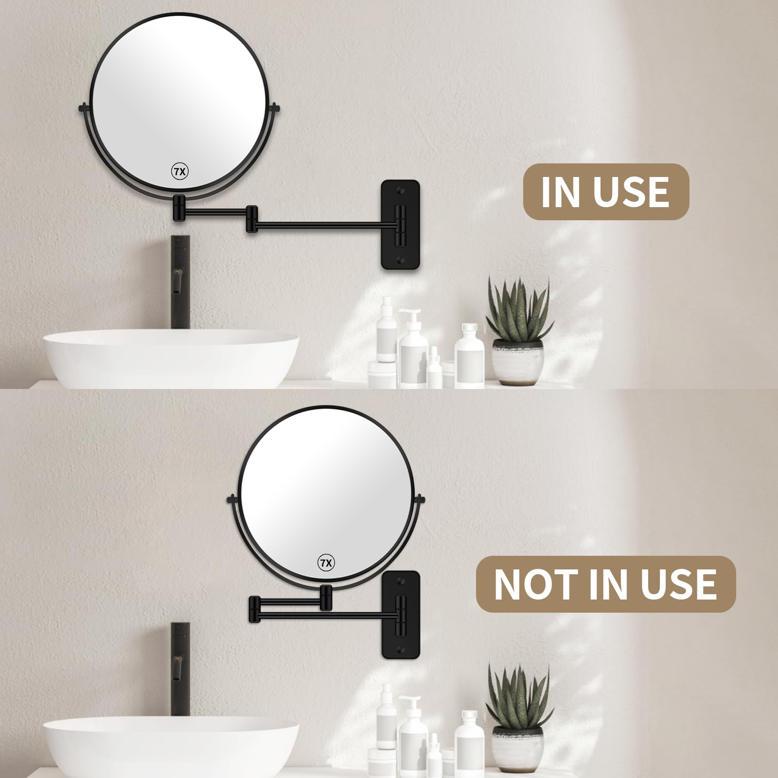 BTremary folded flat against wall showing compact storage and tidy bathroom benefit