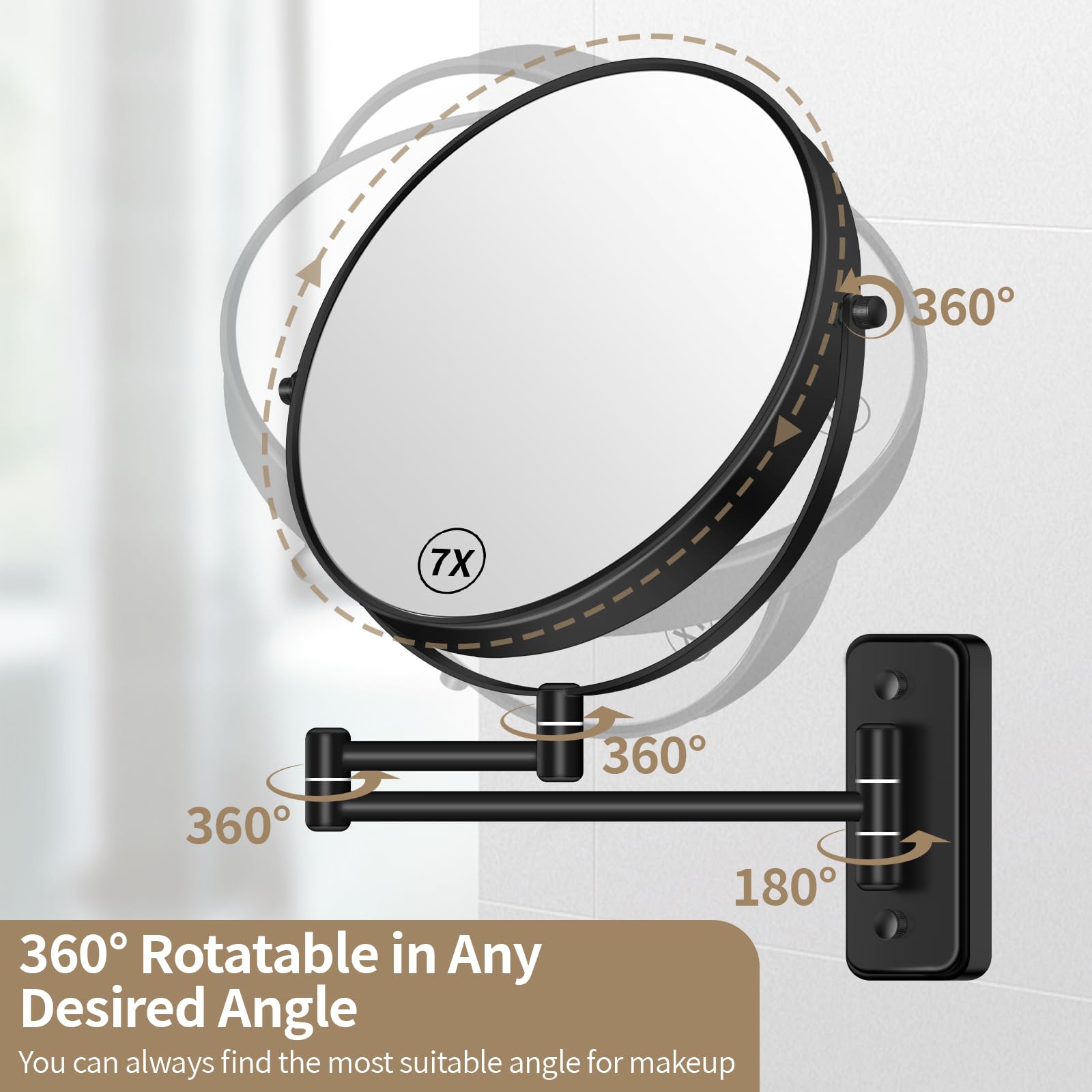 BTremary mirror mounted in bathroom showing practical placement and improved grooming convenience
