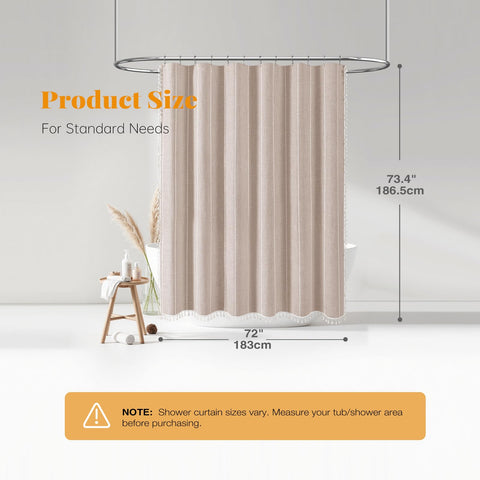 BTTN curtain folded with 12 hooks showing ready-to-hang convenience