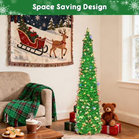 BTU tree in living room lifestyle showing compact placement and instant decor
