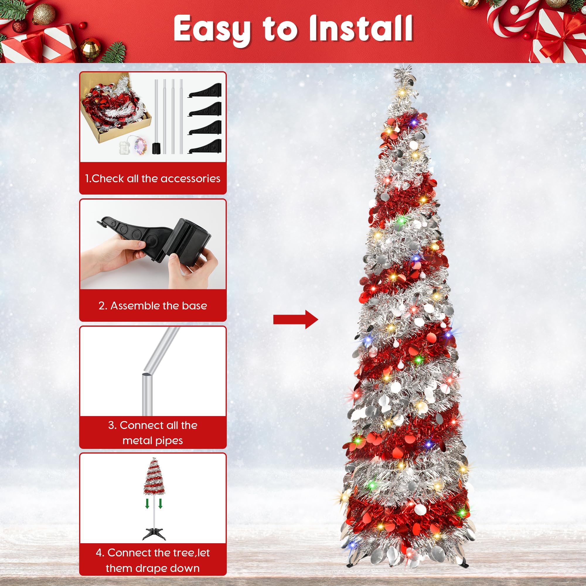 BTU tree placed on a mantel demonstrating slim profile for small spaces