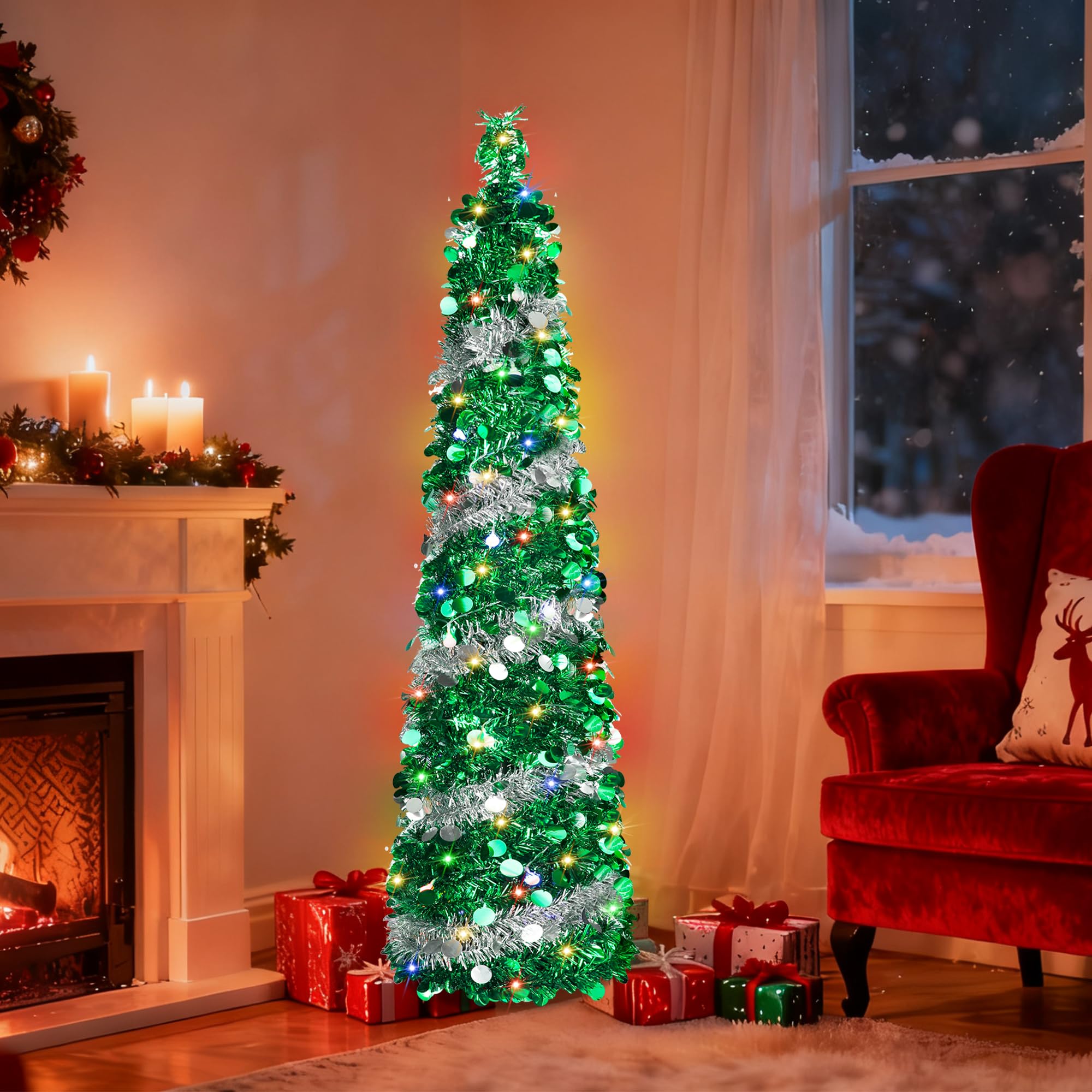BTU decorated tree with small ornaments showing styling options for small spaces