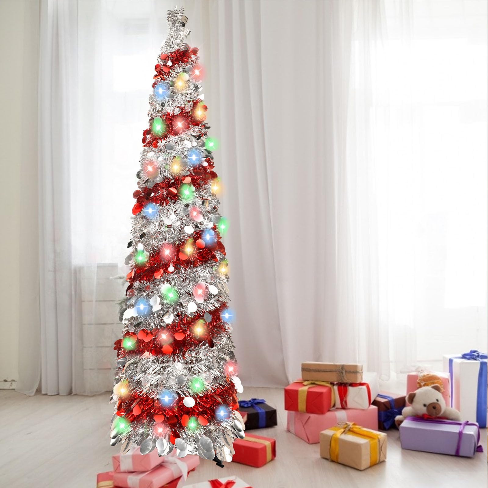 BTU tree decorated with ornaments as a styling example for quick holiday setup