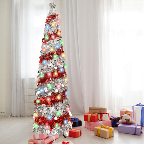 BTU tree decorated with ornaments as a styling example for quick holiday setup