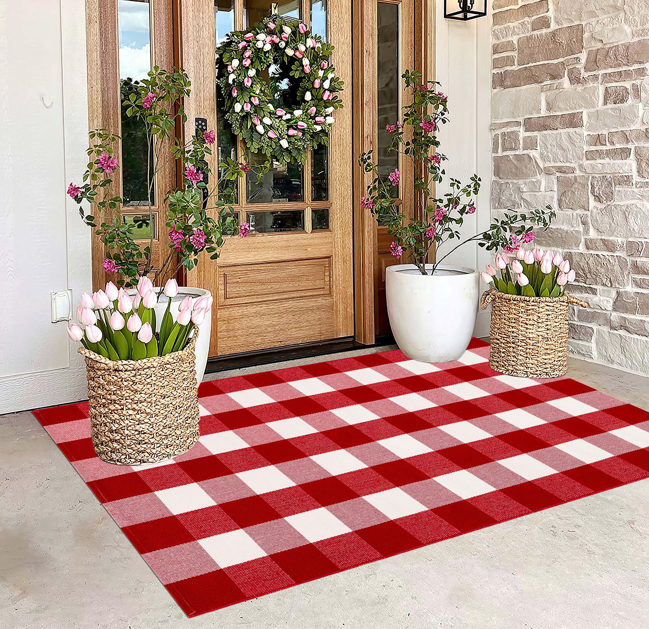 BUAGETUP layered mats combo showing stylish layered front-door setup