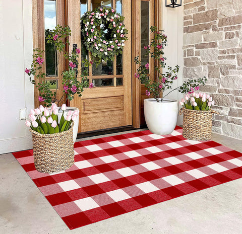 BUAGETUP layered mats combo showing stylish layered front-door setup