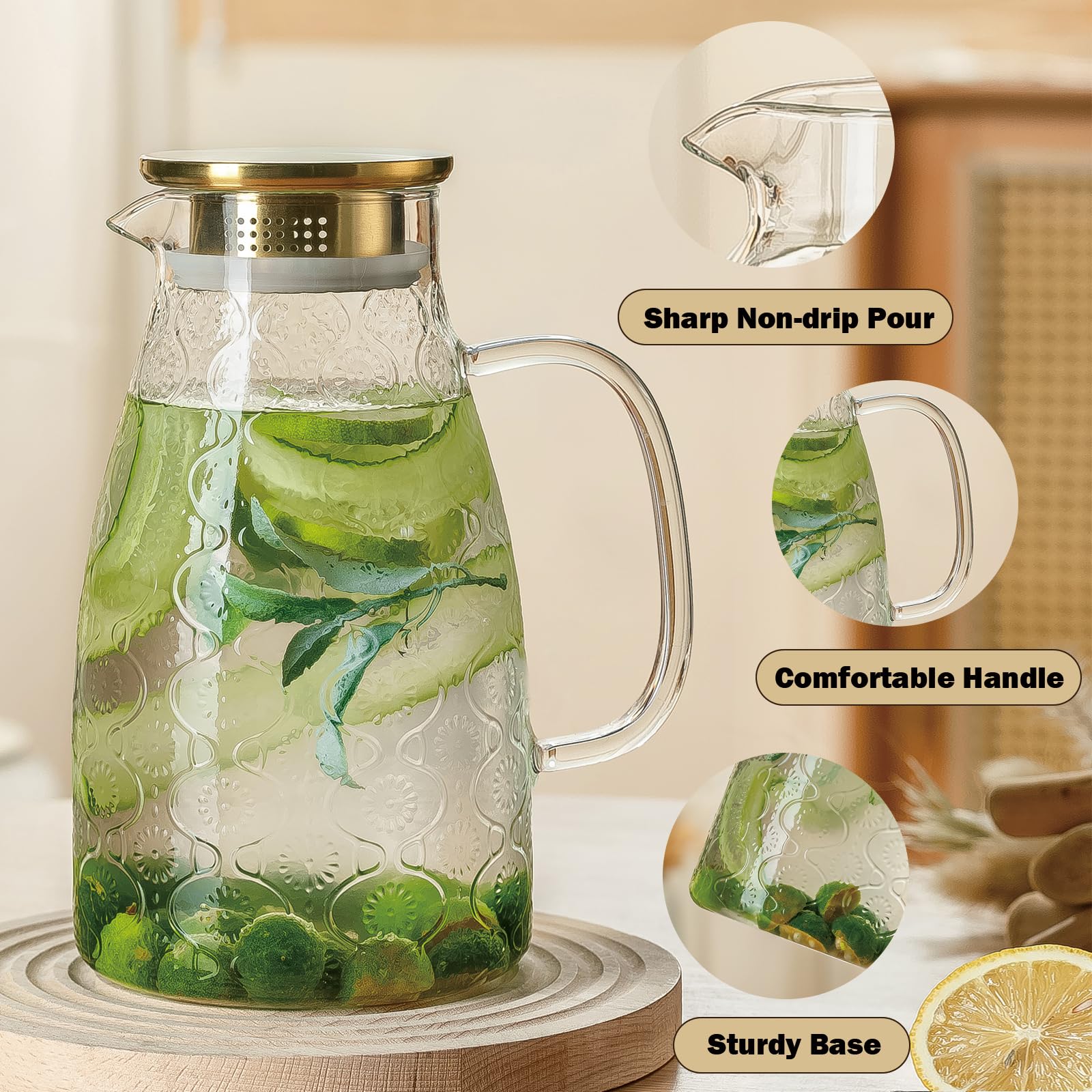 Buaic close-up glass texture demonstrating borosilicate durability benefit